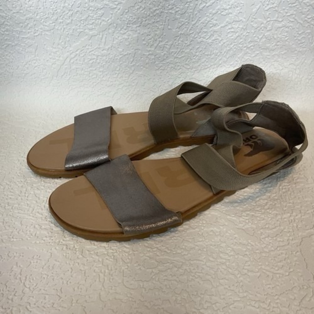 NWOB Sorel Ella II Ash Brown Elastic Criss-Cross Flat Sandals Women 8M‎ Vietnam
